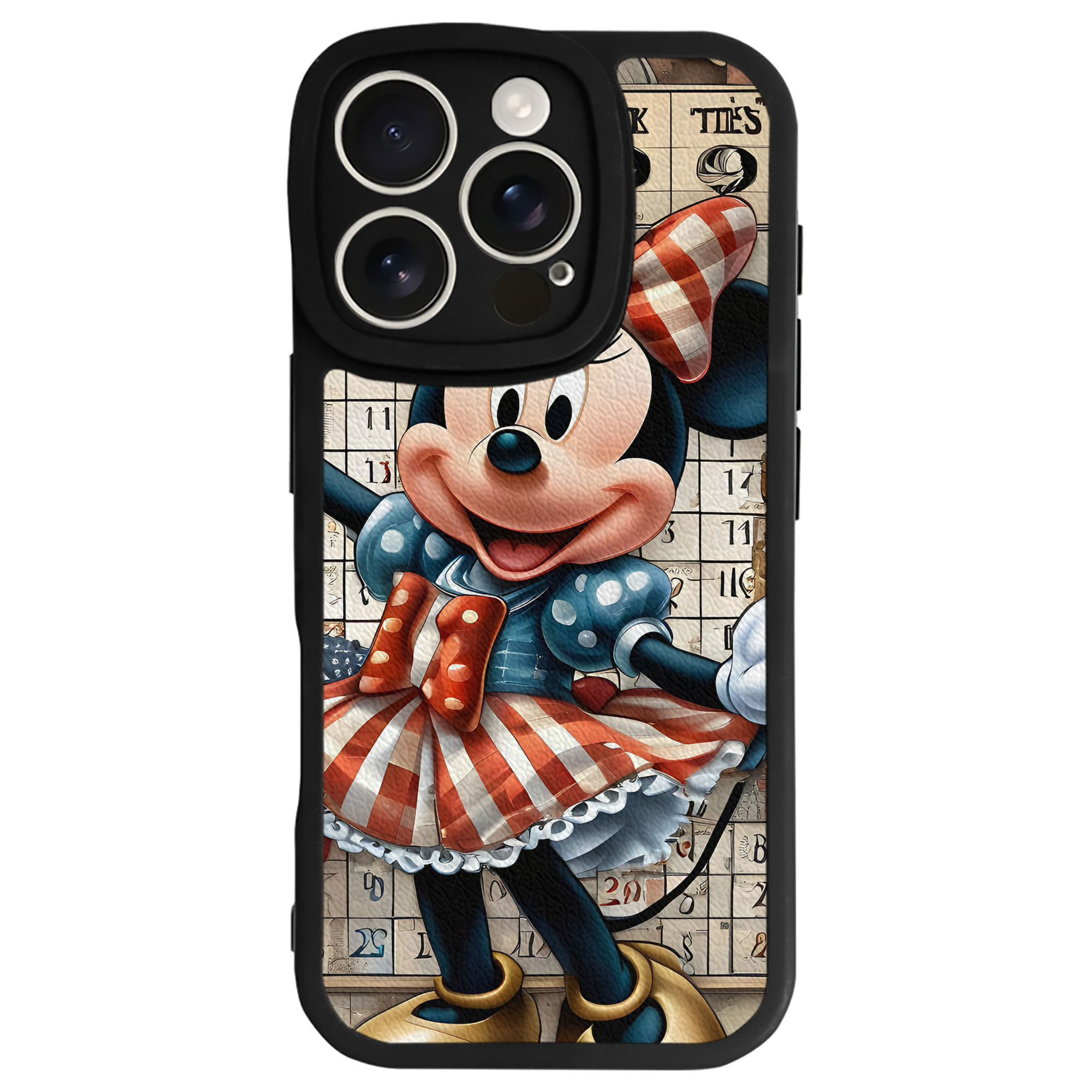 （画像用） ミッキーマウス Mickey Mouse 【iPhone 16シリーズ対応】シリコンスマホケース（レザー調） 材質：シリコン